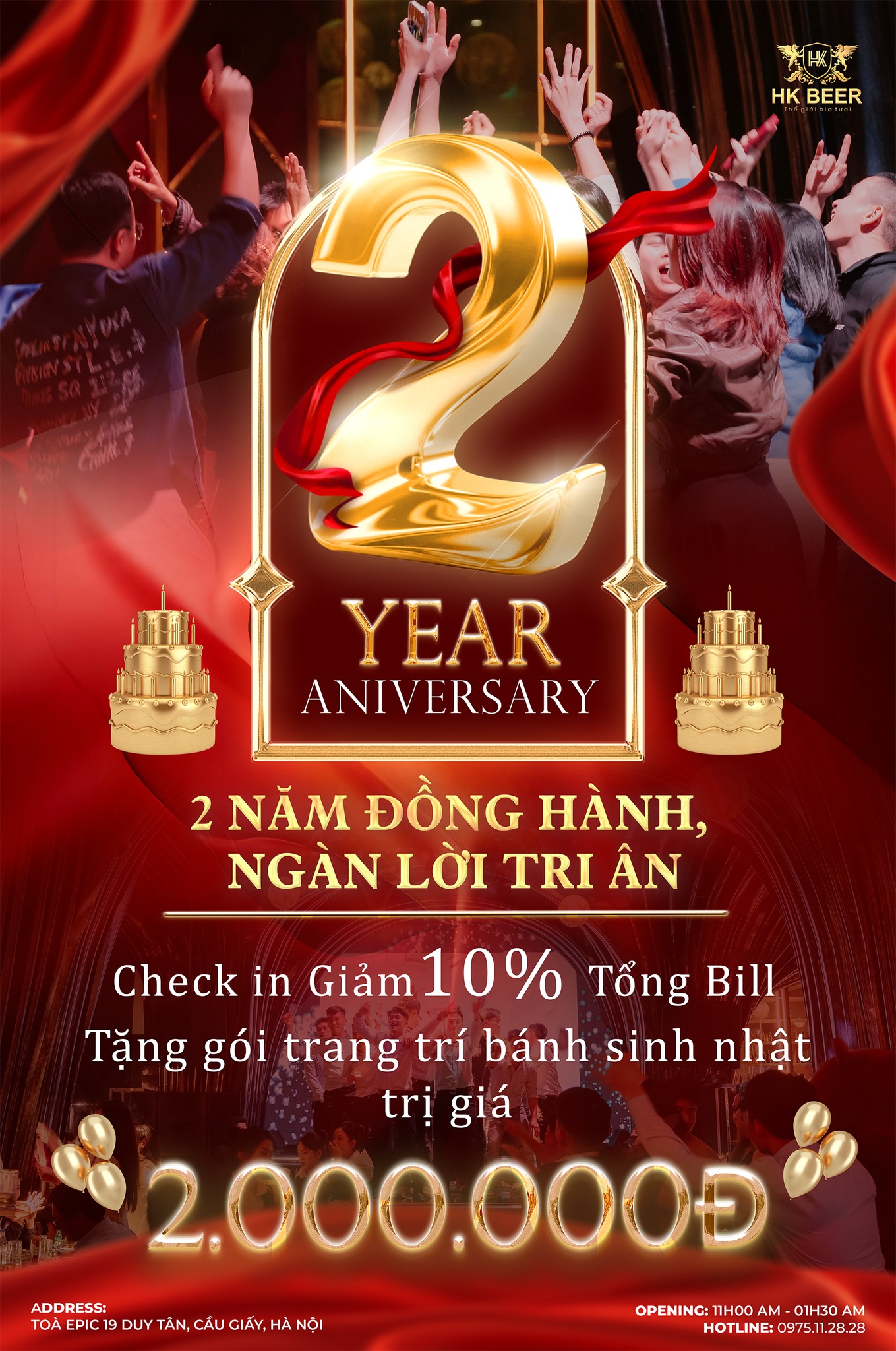 Sinh nhật 2 tuổi – Tuần lễ tri ân khách hàng tại HK Beer Duy Tân